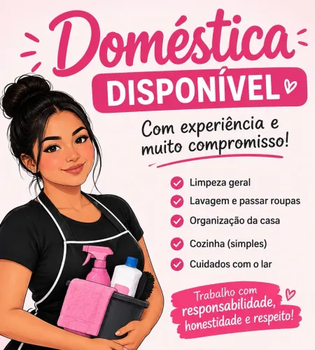 DOMÉSTICA DISPONÍVEL