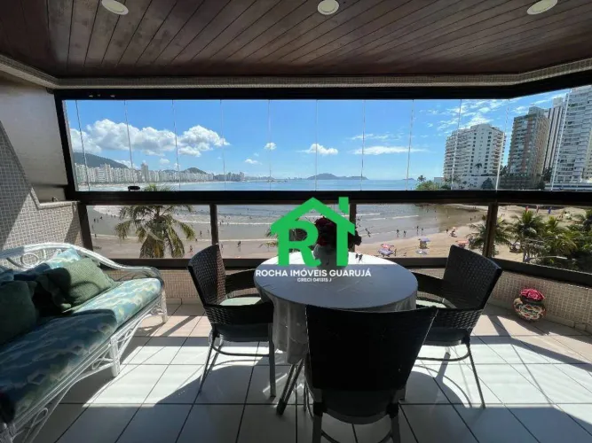 Apartamento frente mar, 3 dormitórios (suítes), 2 vagas, lazer, Jardim Astúrias, Guarujá/S