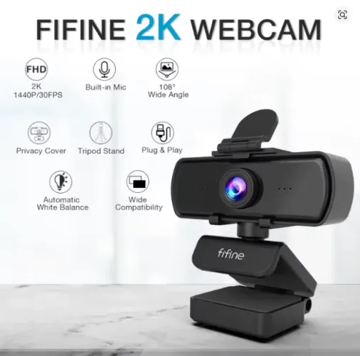 Webcam Fifine K420 2k USB com Microfone