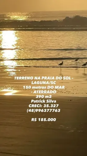 Oportunidade em terreno a 150 m do mar Escriturado e Aterrado Acesso direto a praia 15m X