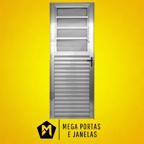 Porta Basculante Alumínio Brilhante - Linha 25 (Completa)