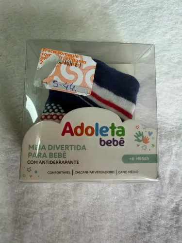 Meia divertida bebê antiderrapante +6meses