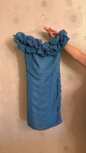 Vestido Azul com glitter tamanho M