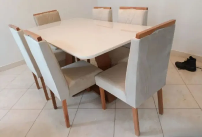 Mesa de jantar Hollywood com 6 cadeiras