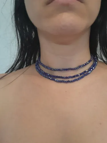 Chokers Colares de Cristais Tchecos Azuis