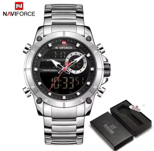 Relógio Naviforce NF9163 Original Analógico Digital Aço Inox
