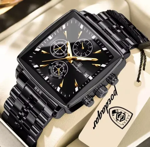 Relógio Masculino POEDAGAR 866 à Prova D'água Pulseira em Aço _ 3 Cores Disponíveis 