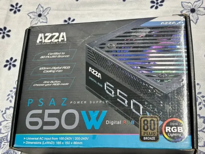 Fonte AZZA PSAZ 650W 80 Plus Bronze - Digital RGB 