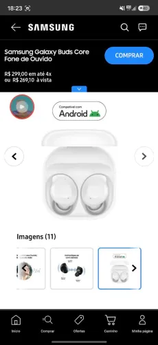 Fone Galaxy Buds Core