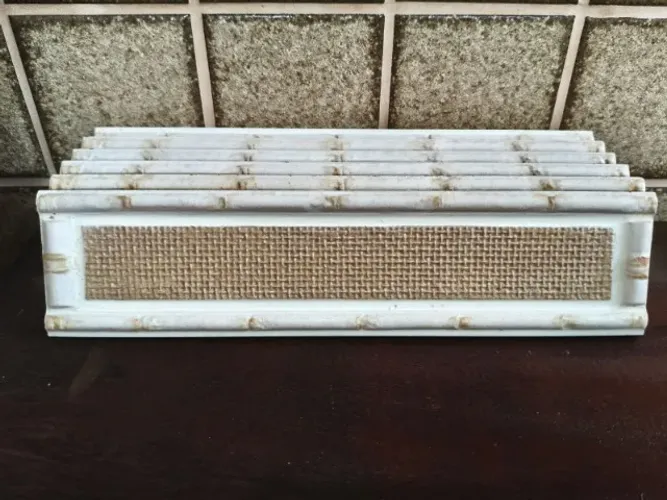 Faixa Cerâmica Decorativa Branca e Bege Estilo Palhinha - 6 Peças