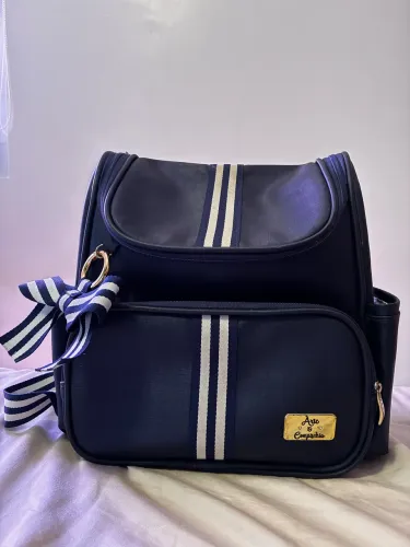 Mochila bebe azul arte e companhia 