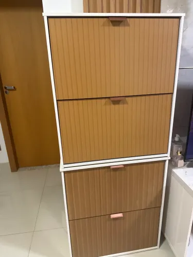 2 sapateiras Mdf marrom e bege
