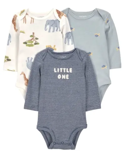 Kit 3 bodys manga comprida Carters novo
