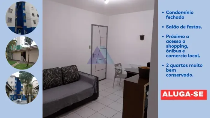 Apartamento mobiliado para alugar com 2 quartos, em condomínio fechado