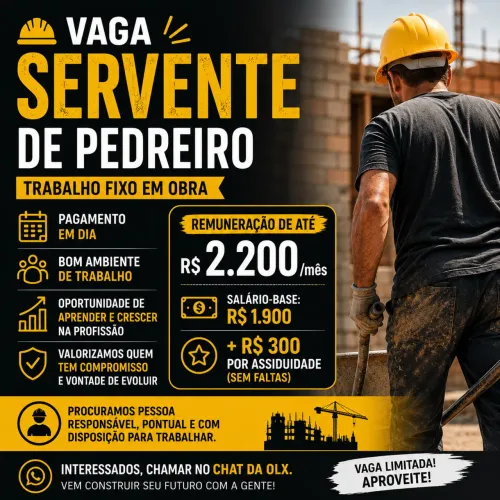 vaga de servente 