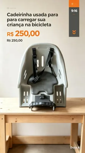 Cadeira de apoio de crianca para bicicleta