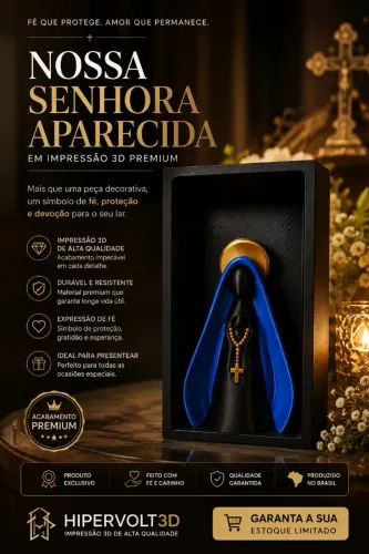? Belíssima Imagem de Nossa Senhora em 3D - 14 cm ?
