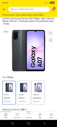 Vende-se celular SAMSUNG A07 novo, na caixa e lacrado!