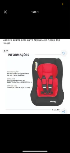 Cadeirinha infantil para carro