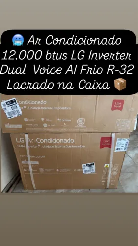 AR CONDICIONADO 12.000 BTUS INVERTER LG DUAL VOICE AI FRIO R-32 LACRADOS NOVOS