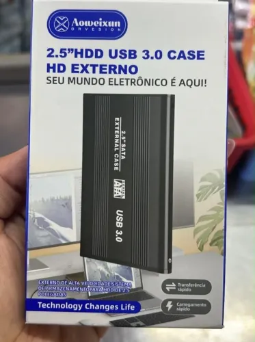 Case para HD 2.5" Externo USB 3.0 - Entrega Grátis