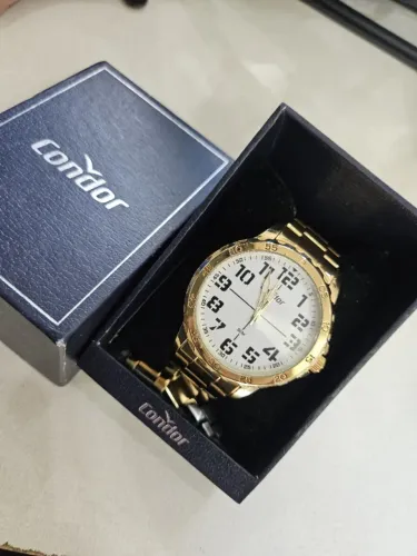 Relógio Condor Masculino Militar Dourado