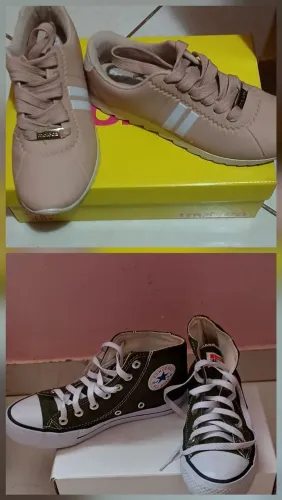 Tênis tamanho 34 e outro 35