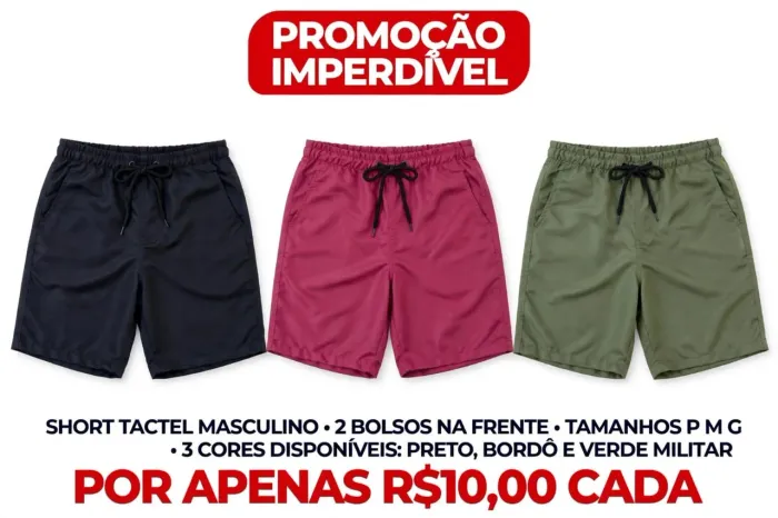 Shorts tactel masculino