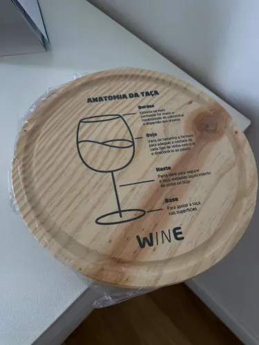 Tábua Wine para frios - redonda, pinus natural