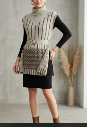 Blusão Lã Longline Estilo Ponche