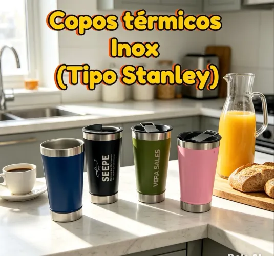 Copos de bebidas em inox