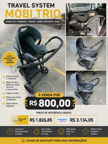     Carrinho Mobi Trio Safety 1st Muito Conservado