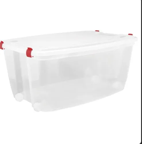 Caixa organizadora com rodas branco perolado 58litros jaguar