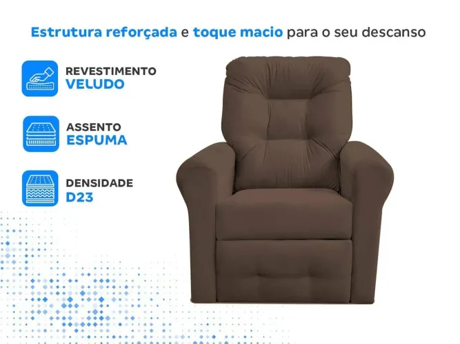 Poltrona Reclinável Moderno 3 Posições Matrix Caravelli