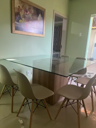 Mesa nova grande com. 6 cadeiras 