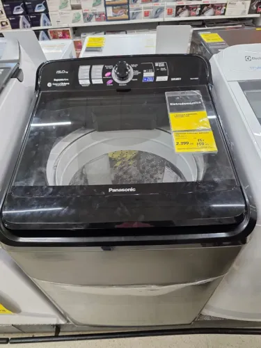 Máquina de Lavar Panasonic 15kg Titânio 127v Nova Lacrada