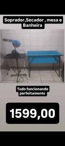 Soprador,secador ,mesa e banheira de banho e tosa e