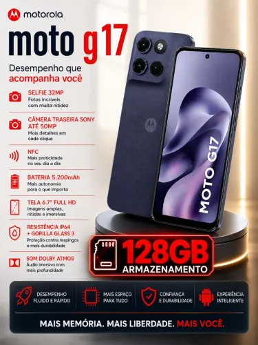 Motorola G17 128GB. Só venda. Novos