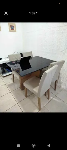 Mesa Nova Tampo MDF Com Vidro Lacado Entrega Grátis 