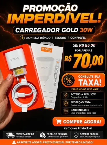 Carregador de iPhone gold