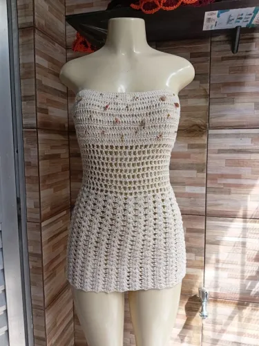 Saída de praia de crochê