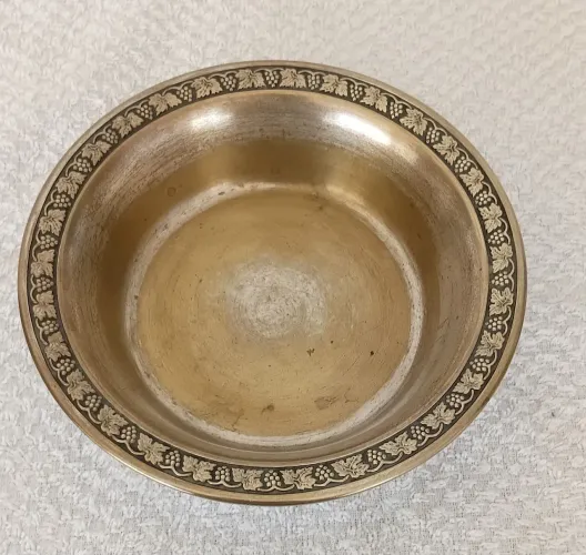 Antiga Baixela / Fruteira Eberle Prateada - Borda Trabalhada Uvas