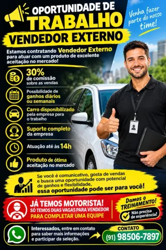 Vaga para vendedor externo