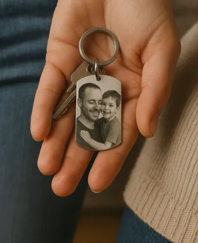 Chaveiro personalizado com foto em aço inox premium gravação frente e verso