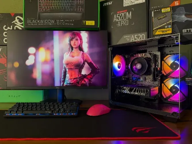 PC-Gamer AMD Ryzen 5-5500 A520M 8gb DDR4 SSD-M2 250gb RTX-5060 Gigabyte 8gb