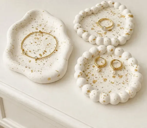 Kit 3 Bandejas Decorativas  - Nuvem, Oval e Coração| Organizador Aesthetic