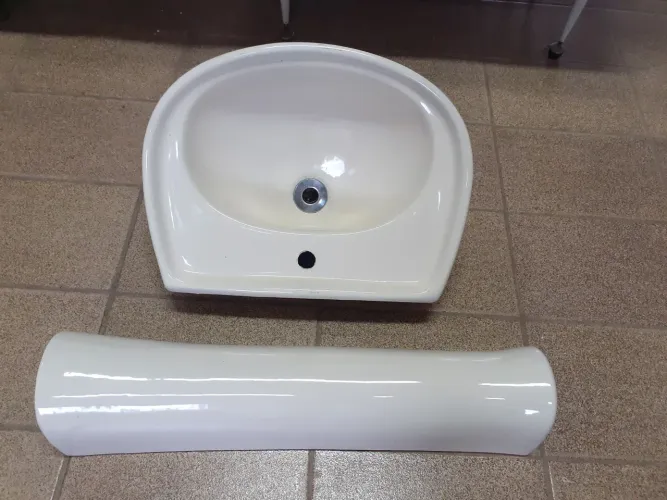 Pia Lavabo Para Banheiro Com Coluna Cor Bege Marca Ideal Standart