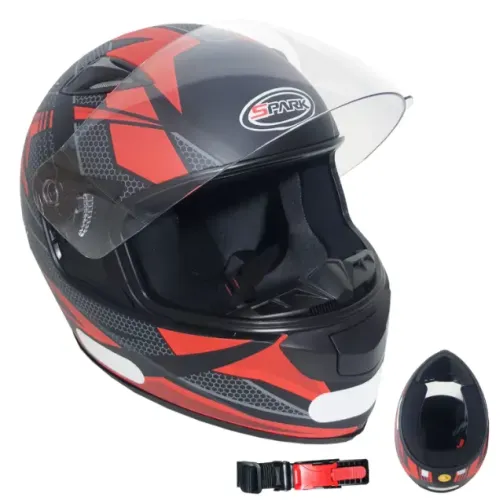 Capacete New Spark Flash Preto/Vermelho NOVO na Caixa - Top!