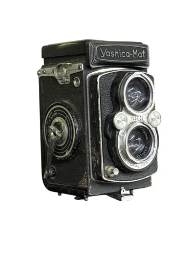 Máquina fotográfica antiga Yashica-mat copal mxv manivela