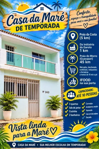 CASA DA TEMPORADA NA MARÉ